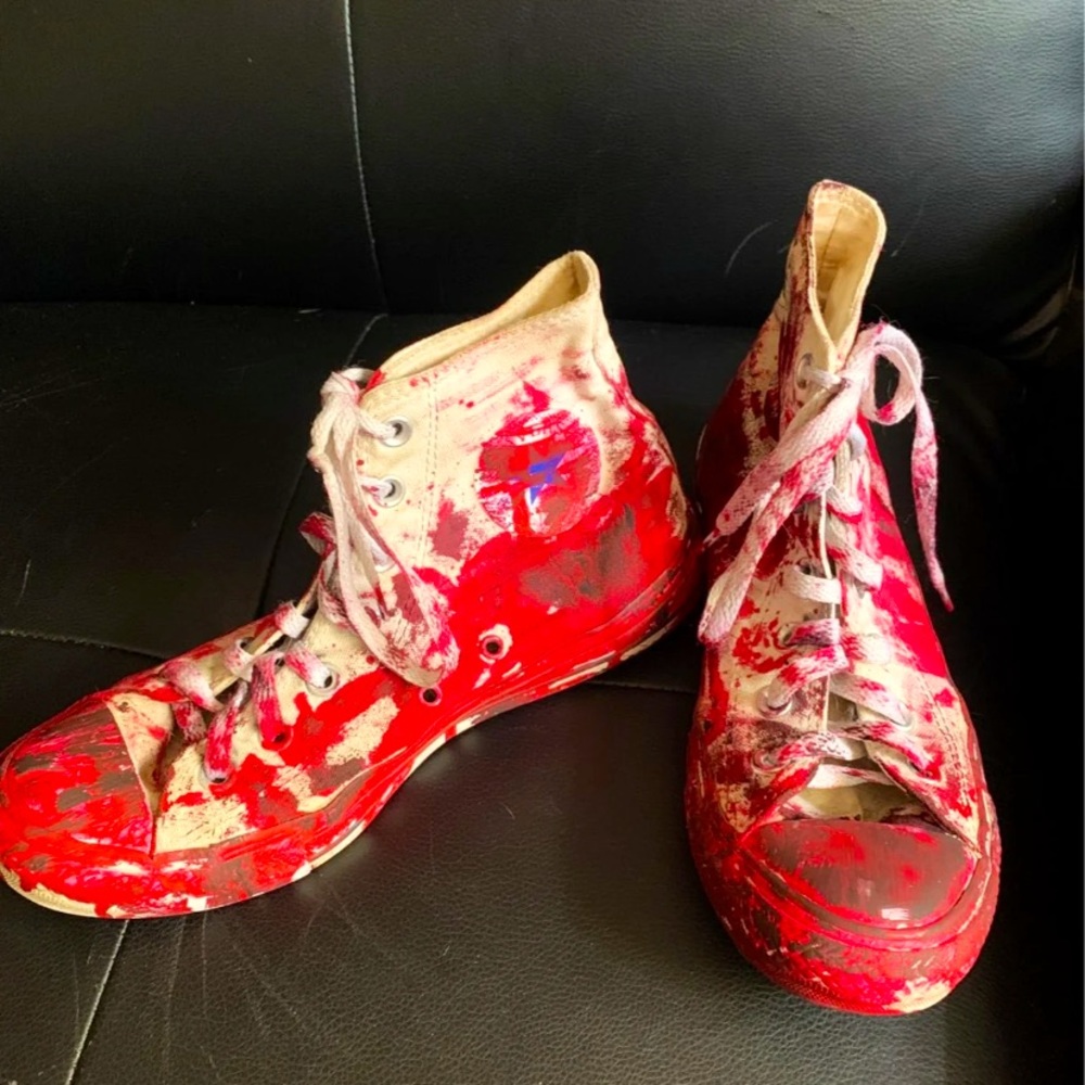 Custom Goth/Emo Bloody Converse All Stars